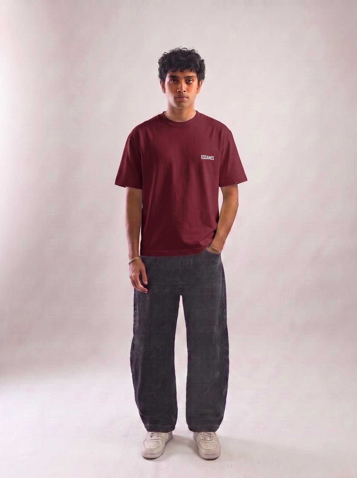 OVERWORKED TEE - MAROON