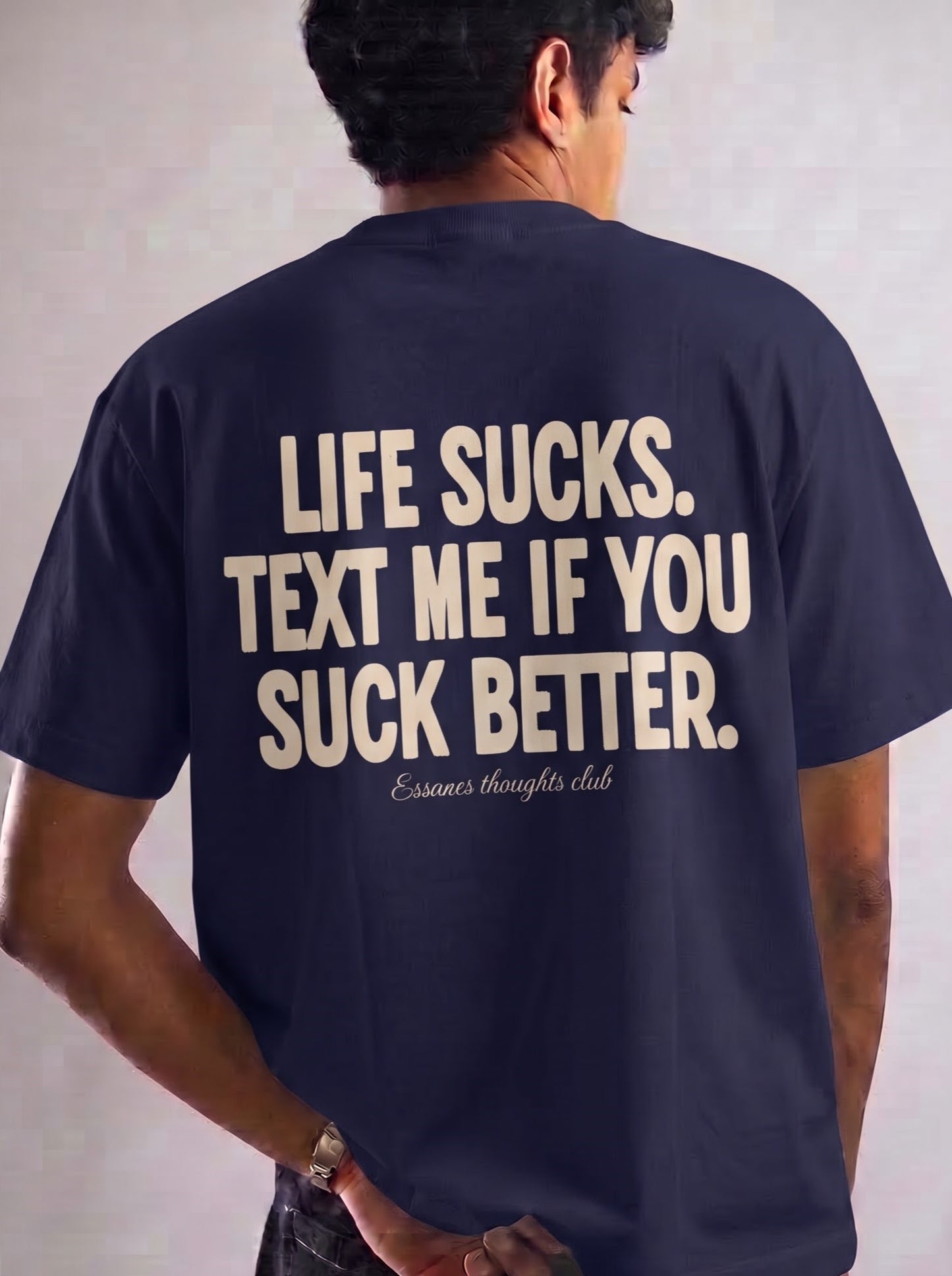 LIFE SUCKS TEE - NAVY