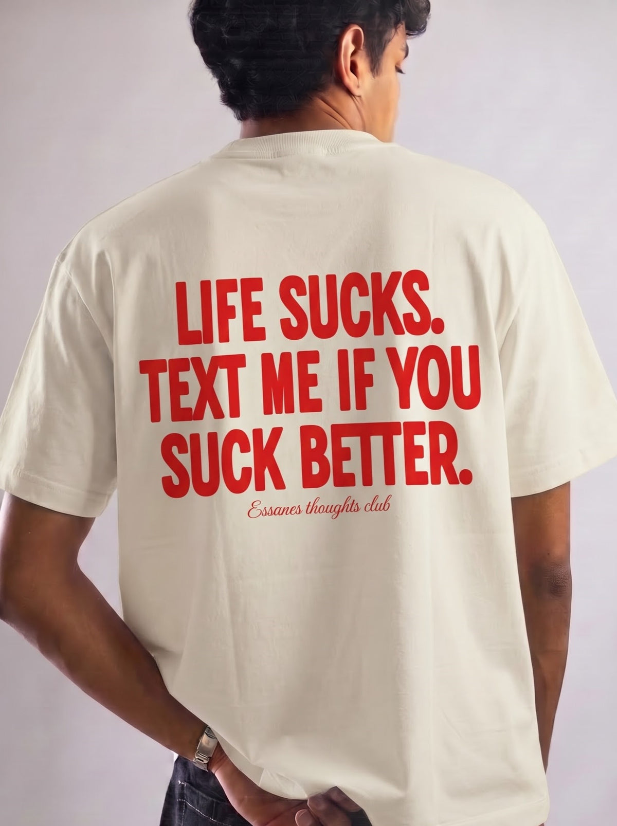 LIFE SUCKS TEE - OFF-WHITE
