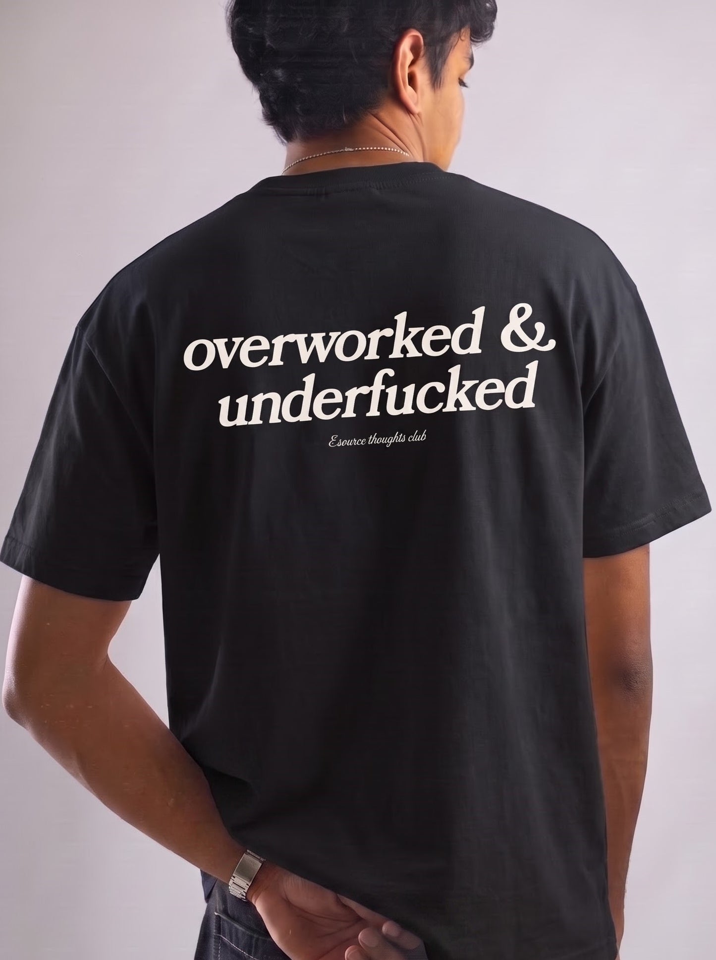 OVERWORKED TEE - BLACK