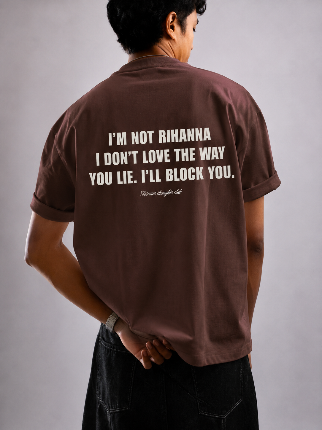 NOT RIHANNA TEE - BROWN