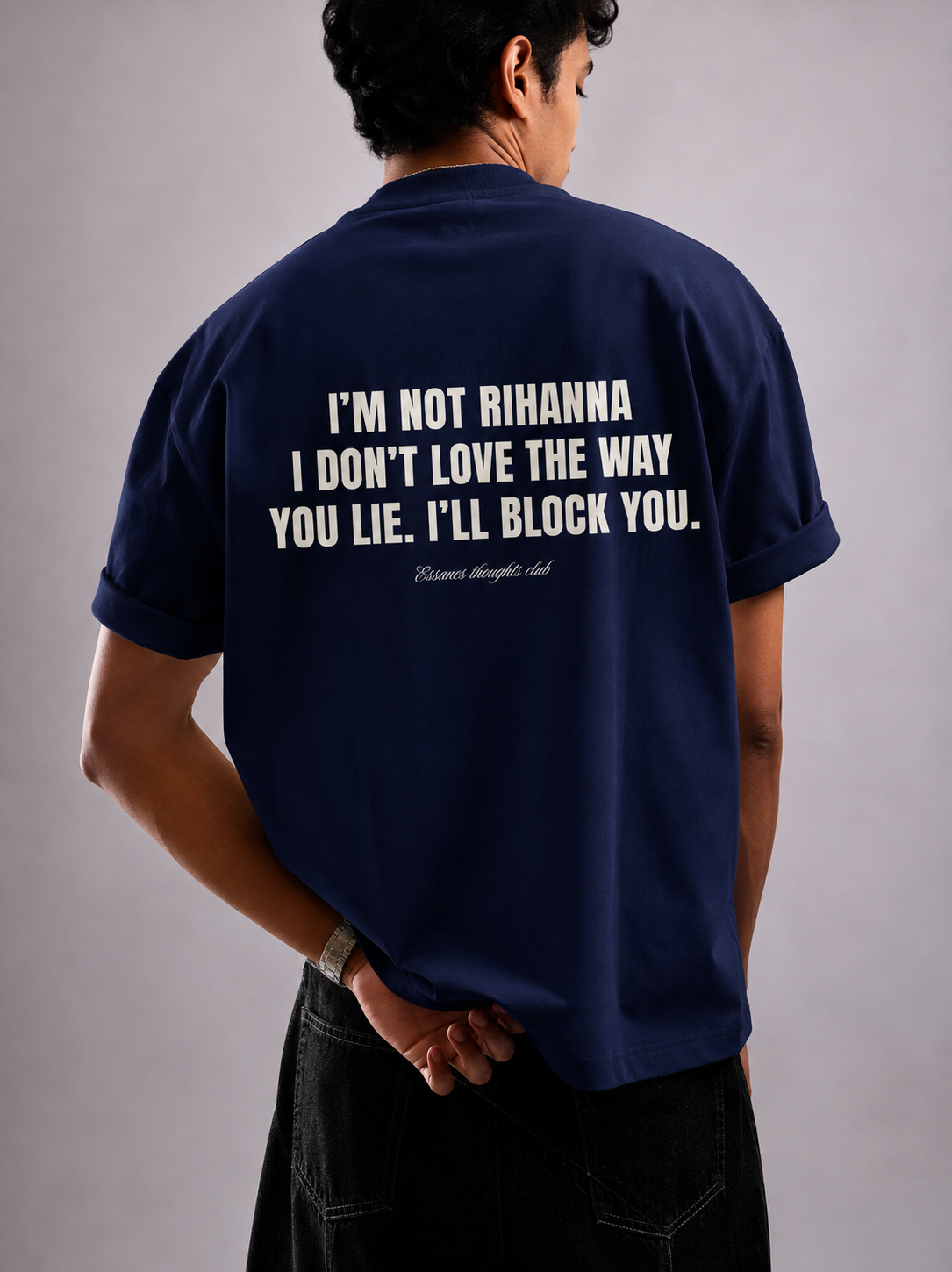NOT RIHANNA TEE - NAVY